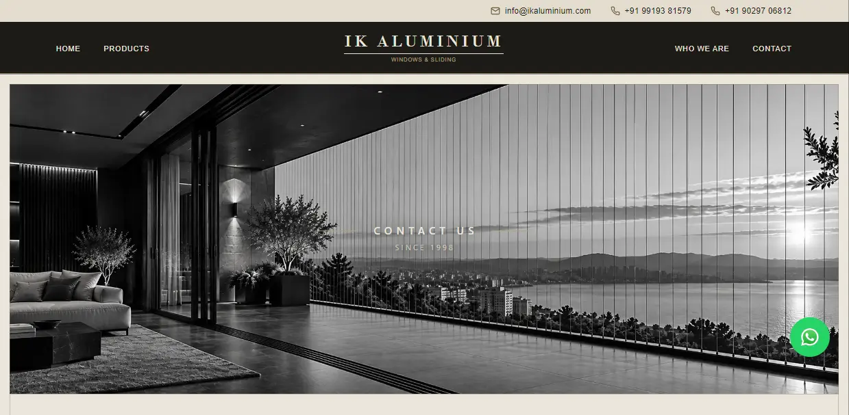 IK Aluminium website project by Clickin