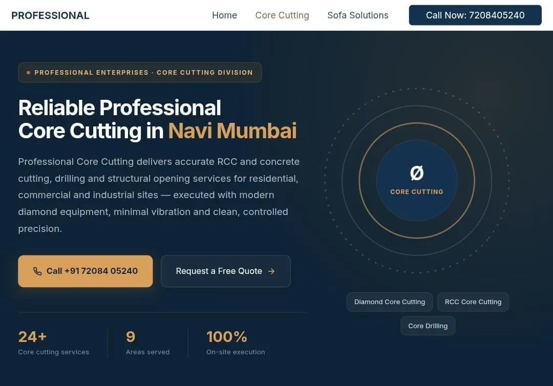 Professional Services website project preview
