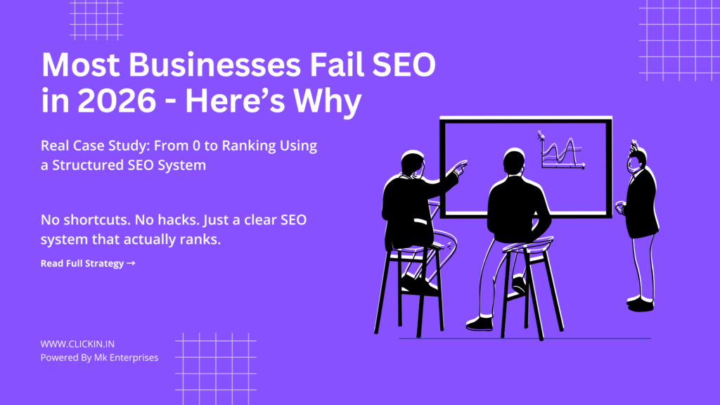 Why Most Businesses Choose the Wrong SEO Strategy 2026 banner showing structured SEO planning and business strategy discussion